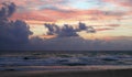 Colorful ocean beach sunrise. beautiful cloudscape Royalty Free Stock Photo
