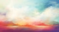 Colorful Ocean On Clouds: Abstract Digital Painting Royalty Free Stock Photo