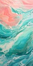 Colorful Ocean Wave: Acrylic Painting With Fluid Abstractions