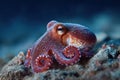 Colorful octopus resting on ocean floor, showcasing intricate textures and vibrant patterns, surrounded by marine environment, Royalty Free Stock Photo