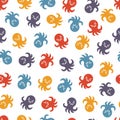 Colorful Octopus Vector Graphic Cartoon Seamless Patter Royalty Free Stock Photo