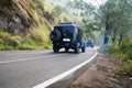 Colorful off-road cars in the Bromo mountains, East Java, Indonesia Royalty Free Stock Photo