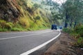 Colorful off-road cars in the Bromo mountains, East Java, Indonesia Royalty Free Stock Photo