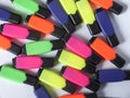 Colorful office markers on white Royalty Free Stock Photo