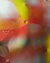 Colorful Oil drops in the water -abstract background Royalty Free Stock Photo