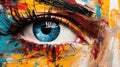 Colorful Oil Painting Of Human Eye With Abstract Brushstrokes Royalty Free Stock Photo