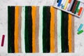 Oil pastel drawing. Abstract striped patterns Royalty Free Stock Photo