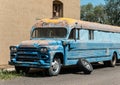 Colorful old abandoned bus