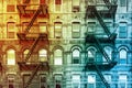 Colorful old apartment building in the East Village neighborhood of Manhattan in New York City Royalty Free Stock Photo