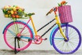 The colorful old bicycle