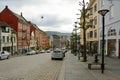 Colorful old buildings and streets of Bergen Royalty Free Stock Photo