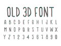 Colorful old 3D font, stereoscopic effect Royalty Free Stock Photo