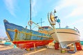 Colorful old fishing boats