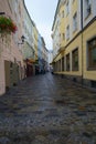 Narrow Cobble Stone Streets in Austria Royalty Free Stock Photo