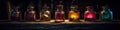 Colorful Old Magic Potion Bottles Royalty Free Stock Photo