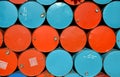 Colorful of old oil tanks. Royalty Free Stock Photo