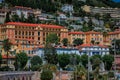 Colorful old town facades above Mediterranean Sea in Menton, South of France Royalty Free Stock Photo