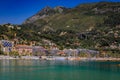 Colorful old town facades above Mediterranean Sea in Menton, South of France Royalty Free Stock Photo