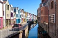 Colorful old townhouses lining the Somme river in Amiens, France Royalty Free Stock Photo