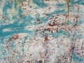 Blue and Brown Rust on Colorful Old Wall Texture Royalty Free Stock Photo