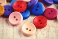 Colorful old wooden buttons Royalty Free Stock Photo