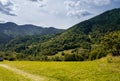 Colorful old wooden houses in Vlkolinec. Unesco heritage. Mountain village with a folk architecture. Vlkolinec, ruzomberok, liptov Royalty Free Stock Photo