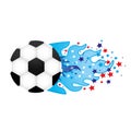 colorful olympic flame with stars and soccer ball