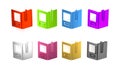 Colorful Open book icon isolated on white background. Minimalism concept. 3D render illustration