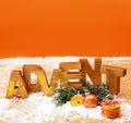 Colorful orange Advent still life background