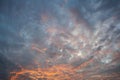 Colorful orange and blue dramatic sky