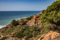 Colorful orange cliffs at Praia da Falesia, Portugal