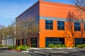 Colorful Orange Corner Two Story Office Building Royalty Free Stock Photo