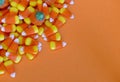 Colorful orange Halloween candy corns Royalty Free Stock Photo