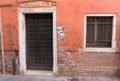 Colorful orange historic building in Venice, Italy Royalty Free Stock Photo