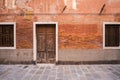 Colorful orange historic building in Venice, Italy Royalty Free Stock Photo