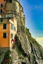 Cinque Terre building cliff clothesline
