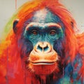 Colorful Orangutan Painting Majestic Elephants And Explosive Wildlife