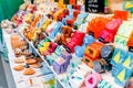 Organic handmade soap for sale at street market fair Royalty Free Stock Photo