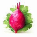 Colorful Organic Radish In Polygonal Style