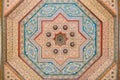 Colorful oriental Ceiling fragment inside the Bahia palace Royalty Free Stock Photo