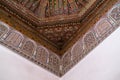 Colorful oriental Ceiling fragment inside the Bahia palace Royalty Free Stock Photo