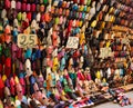 Colorful Oriental shoes in moroccan market Royalty Free Stock Photo