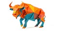 Colorful Origami buffalo, Unique Paper Polygon Artwork, Ideal Pet Concept, Ai Generated