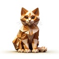Colorful Origami cat, Unique Paper Polygon Artwork, Ideal Pet Concept, Ai Generated