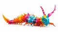 Colorful Origami centipede, Unique Paper Polygon Artwork, Ideal Pet Concept, Ai Generated