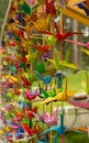 Colorful Origami Cranes Royalty Free Stock Photo