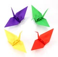 Colorful Origami cranes Royalty Free Stock Photo