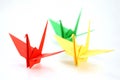 Colorful Origami cranes Royalty Free Stock Photo