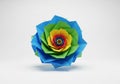 Petals are blue, transitioning to green, yellow, and red towards Royalty Free Stock Photo