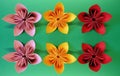 Colorful origami flowers